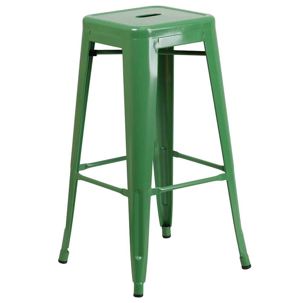 Flash Furniture CH-31320-30-GN-GG Backless Bar Stool w/ Metal Seat, Green