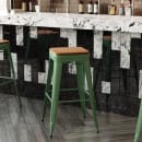 Flash Furniture CH-31320-30-GN-PL2T-GG Backless Bar Stool w/ Wood Seat - Steel, Green thumbnail 3