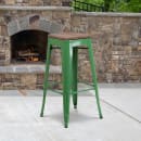 Flash Furniture CH-31320-30-GN-WD-GG Backless Bar Stool w/ Wood Seat, Green thumbnail 9
