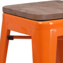 Flash Furniture CH-31320-30-OR-WD-GG Backless Bar Stool w/ Wood Seat, Orange thumbnail 6