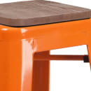 Flash Furniture CH-31320-30-OR-WD-GG Backless Bar Stool w/ Wood Seat, Orange thumbnail 8