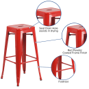 Flash Furniture CH-31320-30-RED-GG Backless Bar Stool w/ Metal Seat, Red thumbnail 3