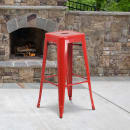Flash Furniture CH-31320-30-RED-GG Backless Bar Stool w/ Metal Seat, Red thumbnail 9