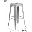 Flash Furniture CH-31320-30-SIL-GG Backless Bar Stool w/ Metal Seat, Silver thumbnail 2