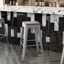 Flash Furniture CH-31320-30-SIL-PL2G-GG Backless Bar Stool w/ Wood Seat - Steel, Silver thumbnail 3