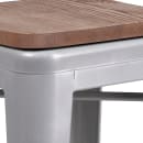 Flash Furniture CH-31320-30-SIL-WD-GG Backless Bar Stool w/ Wood Seat, Silver thumbnail 8