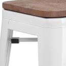 Flash Furniture CH-31320-30-WH-WD-GG Backless Bar Stool w/ Wood Seat, White thumbnail 6