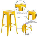 Flash Furniture CH-31320-30-YL-GG Backless Bar Stool w/ Metal Seat, Yellow thumbnail 3