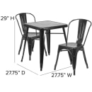 Flash Furniture CH-31330-2-30-BK-GG 23 3/4" Square Table & (2) Chair Set - Steel, Black thumbnail 2