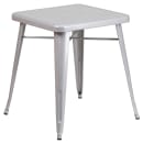 Flash Furniture CH-31330-2-30-SIL-GG 23 3/4" Square Table & (2) Chair Set - Steel, Silver thumbnail 2