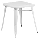 Flash Furniture CH-31330-2-30-WH-GG 23 3/4" Square Table & (2) Chair Set - Steel, White thumbnail 2