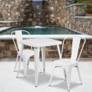 Flash Furniture CH-31330-2-30-WH-GG 23 3/4" Square Table & (2) Chair Set - Steel, White thumbnail 4