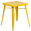 Flash Furniture CH-31330-2-30-YL-GG 23 3/4" Square Table & (2) Chair Set - Steel, Yellow thumbnail 2