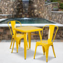 Flash Furniture CH-31330-2-30-YL-GG 23 3/4" Square Table & (2) Chair Set - Steel, Yellow thumbnail 4