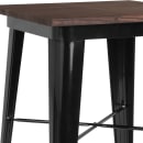 Flash Furniture CH-31330-40M1-BK-GG 23 1/2" Square Bar Height Table - Walnut Rustic Wood Top, Steel Base thumbnail 3