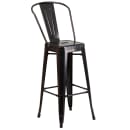 Flash Furniture CH-31330B-2-30GB-BQ-GG 27 3/4" Square Bar Height Table w/ (2) Bar Stool Set - Black & Antique Gold Steel Top, Steel Base thumbnail 3