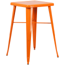 Flash Furniture CH-31330B-2-30GB-OR-GG 27 3/4" Square Bar Height Table w/ (2) Bar Stool Set - Orange Steel Top, Steel Base thumbnail 2