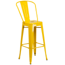 Flash Furniture CH-31330B-2-30GB-YL-GG 27 3/4" Square Bar Height Table w/ (2) Bar Stool Set - Yellow Steel Top, Steel Base thumbnail 3