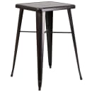 Flash Furniture CH-31330B-2-30SQ-BQ-GG 27 3/4" Square Bar Height Table w/ (2) Bar Stool Set - Black & Antique Gold Steel Top, Steel Base thumbnail 2