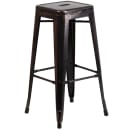 Flash Furniture CH-31330B-2-30SQ-BQ-GG 27 3/4" Square Bar Height Table w/ (2) Bar Stool Set - Black & Antique Gold Steel Top, Steel Base thumbnail 3