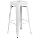 Flash Furniture CH-31330B-2-30SQ-WH-GG 27 3/4" Square Bar Height Table w/ (2) Bar Stool Set - White Steel Top, Steel Base thumbnail 3