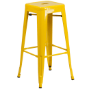 Flash Furniture CH-31330B-2-30SQ-YL-GG 27 3/4" Square Bar Height Table w/ (2) Bar Stool Set - Yellow Steel Top, Steel Base thumbnail 3