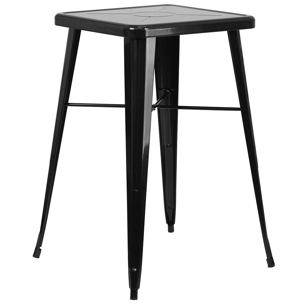 Flash Furniture CH-31330-BK-GG 23 3/4" Square Bar Height Table - Black Steel Top, Steel Base