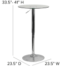 Flash Furniture CH-5-GG 23 1/2" Round Table w/ Swivel Glass Top - Chrome thumbnail 2