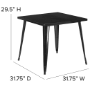 Flash Furniture CH-51040-29-BK-GG 31 3/4" Square Dining Height Table - Metal, Black thumbnail 2
