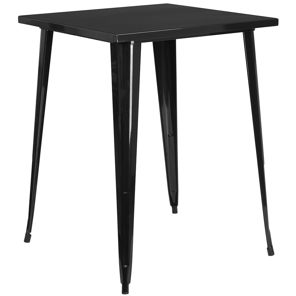 Flash Furniture CH-51040-40-BK-GG 33 1/4" Square Bar Height Table - Black Steel Top, Steel Base