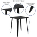 Flash Furniture CH-51040-40-BK-GG 33 1/4" Square Bar Height Table - Black Steel Top, Steel Base thumbnail 3