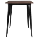 Flash Furniture CH-51040-40M1-BK-GG 31 1/2" Square Bar Height Table - Walnut Rustic Wood Top, Steel Base thumbnail 2