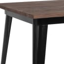 Flash Furniture CH-51040-40M1-BK-GG 31 1/2" Square Bar Height Table - Walnut Rustic Wood Top, Steel Base thumbnail 3