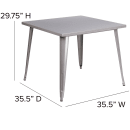 Flash Furniture CH-51050-29-SIL-GG 35 1/2" Square Dining Height Table - Metal, Silver thumbnail 2