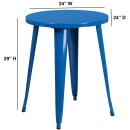 Flash Furniture CH-51080-29-BL-GG 24" Round Dining Height Table - Metal, Blue thumbnail 2