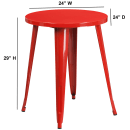 Flash Furniture CH-51080-29-RED-GG 24" Round Dining Height Table - Metal, Red thumbnail 2