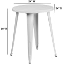 Flash Furniture CH-51080-29-WH-GG 24" Round Dining Height Table - Metal, White thumbnail 2