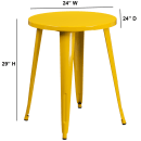 Flash Furniture CH-51080-29-YL-GG 24" Round Dining Height Table - Metal, Yellow thumbnail 2