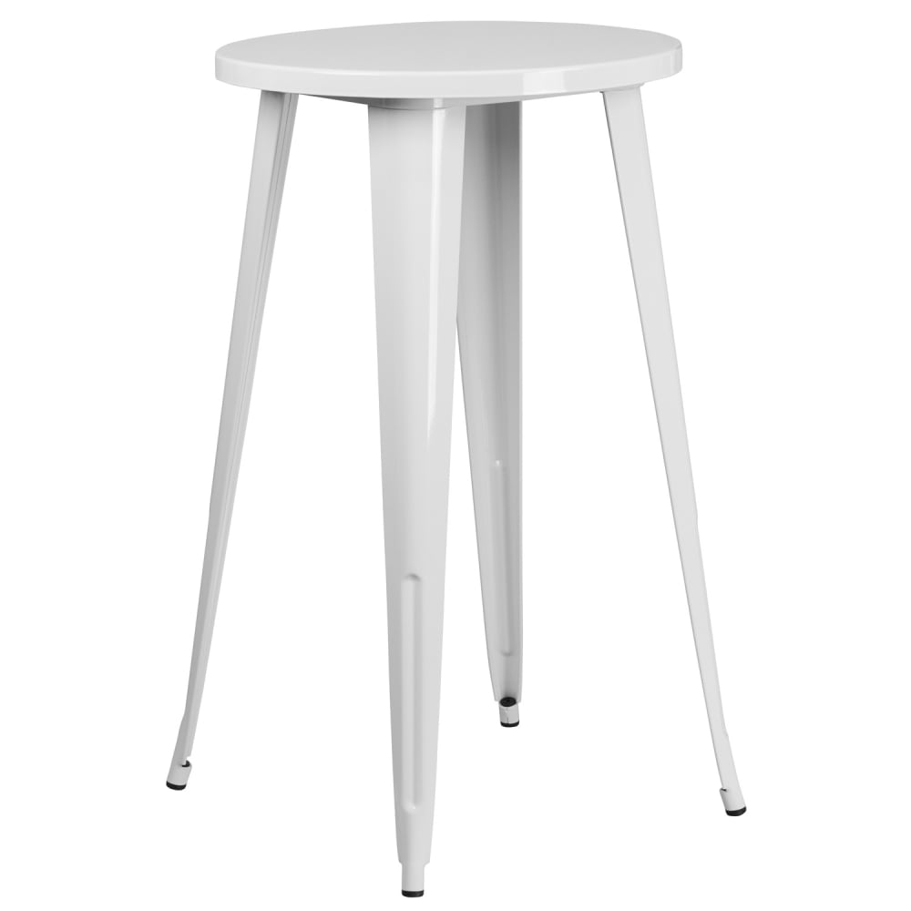 Flash Furniture CH-51080-40-WH-GG 24" Round Bar Height Table - White Steel Top, Steel Base
