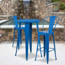 Flash Furniture CH-51080BH-2-30CAFE-BL-GG 24" Round Bar Height Table w/ (2) Bar Stool Set - Blue Steel Top, Steel Base thumbnail 4