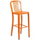 Flash Furniture CH-51080BH-2-30VRT-OR-GG 24" Square Bar Height Table w/ (2) Bar Stool Set - Orange Steel Top, Steel Base thumbnail 3