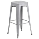 Flash Furniture CH-51080BH-4-30SQST-SIL-GG 24" Square Bar Height Table w/ (4) Bar Stool Set - Silver Steel Top, Steel Base thumbnail 3