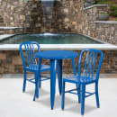 Flash Furniture CH-51080TH-2-18VRT-BL-GG 24" Round Table & (2) Chair Set - Metal, Blue thumbnail 4