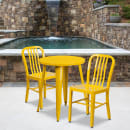 Flash Furniture CH-51080TH-2-18VRT-YL-GG 24" Round Table & (2) Chair Set - Metal, Yellow thumbnail 4
