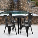 Flash Furniture CH-51080TH-4-18CAFE-BK-GG 24" Round Table & (4) Café Chair Set - Metal, Black thumbnail 4