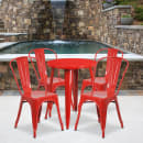 Flash Furniture CH-51080TH-4-18CAFE-RED-GG 24" Round Table & (4) Café Chair Set - Metal, Red thumbnail 4