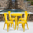 Flash Furniture CH-51080TH-4-18CAFE-YL-GG 24" Round Table & (4) Café Chair Set - Metal, Yellow thumbnail 4