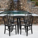 Flash Furniture CH-51080TH-4-18VRT-BK-GG 24" Round Table & (4) Chair Set - Metal, Black thumbnail 4