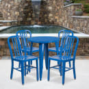 Flash Furniture CH-51080TH-4-18VRT-BL-GG 24" Round Table & (4) Chair Set - Metal, Blue thumbnail 4