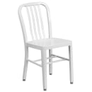 Flash Furniture CH-51080TH-4-18VRT-WH-GG 24" Round Table & (4) Chair Set - Metal, White thumbnail 3